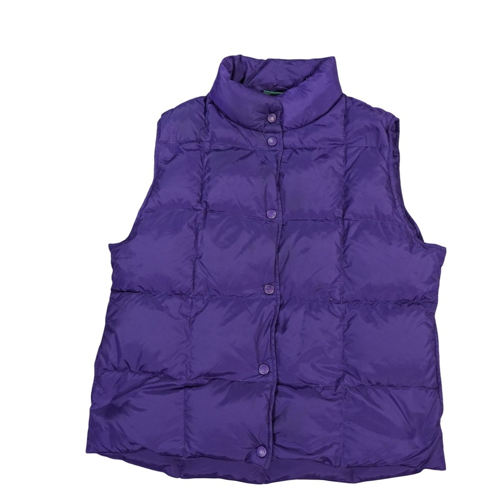LL Bean Down Puffer Vest Womens Medium Purple Quilted Sleeveless Jacket Outdoors